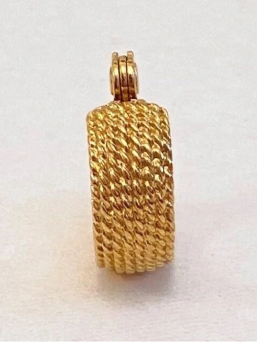 VTG Monet Textured Gold Tone Hoop Single Earring Clip On Monet
